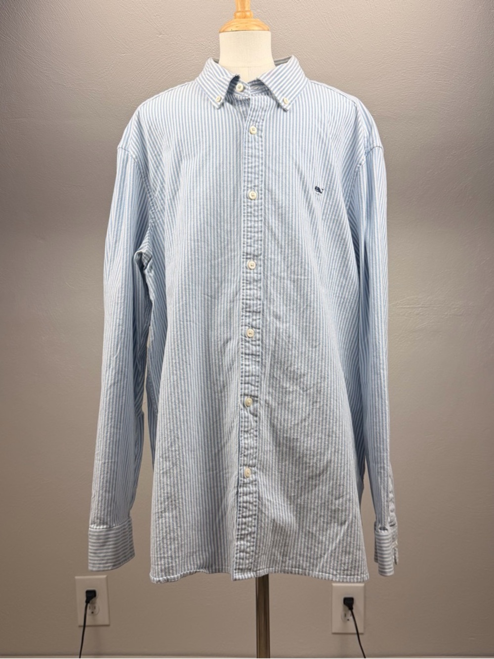 Vineyard Vines Light Blue & White Striped Button-Down Shirt